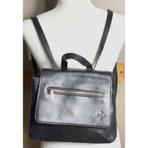 Patricia Nash Molina Convertible Black Leather Crossbody Backpack Satchel Bag